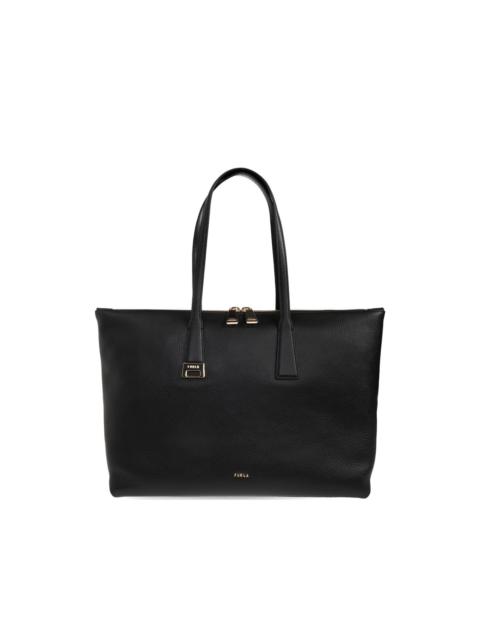 zip leather tote bag