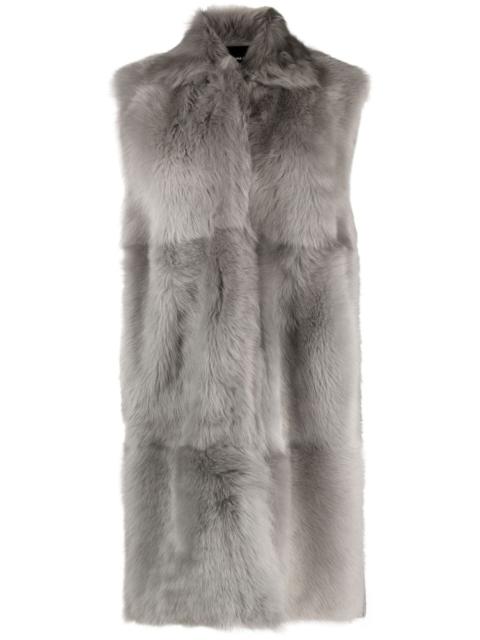 sleeveless faux-fur coat