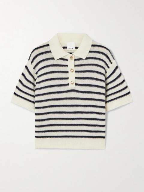 Striped Wool And Cashmere-blend Polo Sweater