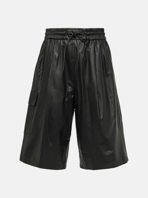 Leather Bermuda shorts