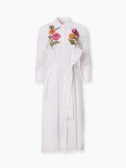 Embroidered Shirt Dress with Belt