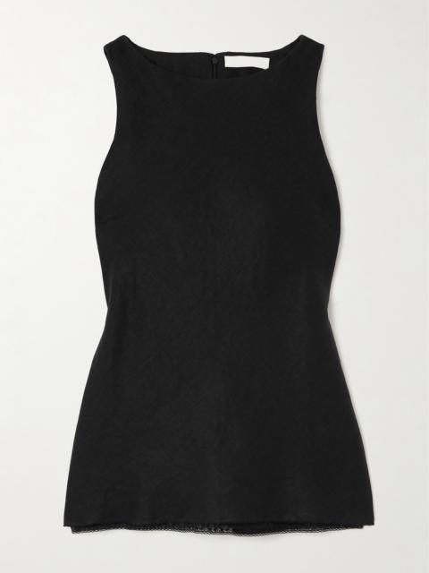 Saribou Lace-trimmed Linen Top