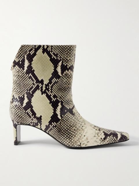 Ona Snake-effect Leather Ankle Boots