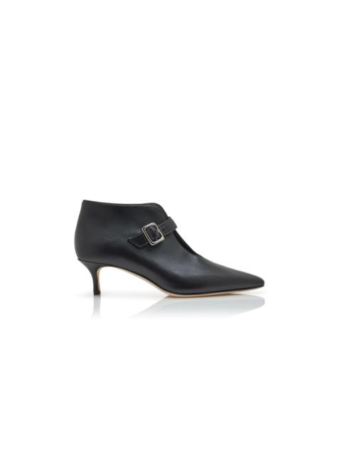 Black Nappa Leather Ankle Boots