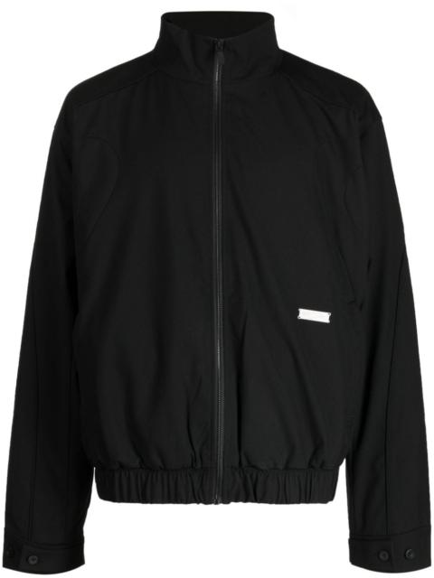 logo-plaque stand-up collar jacket