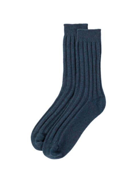 Men's Navy Cashmere Lounge Socks