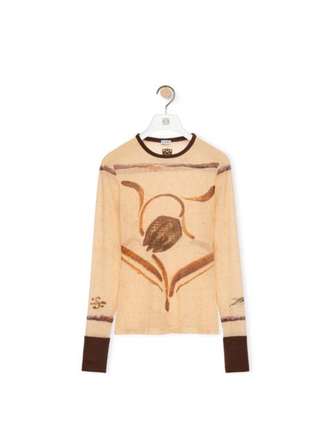 Flower print top in mesh