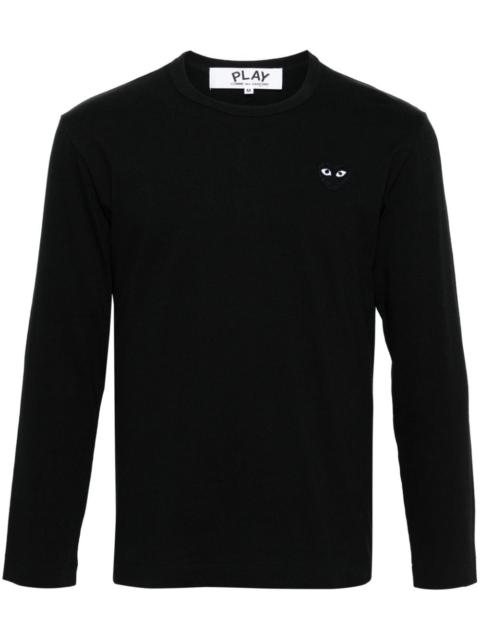 heart-patch cotton T-shirt