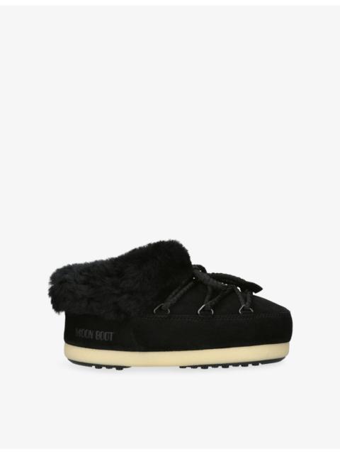 EVX Suede and Shearling Mules