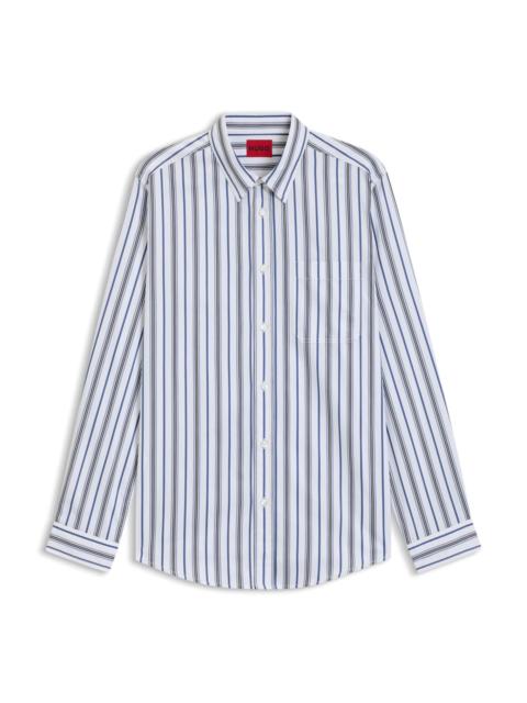 SLIM-FIT SHIRT IN STRIPED COTTON POPLIN