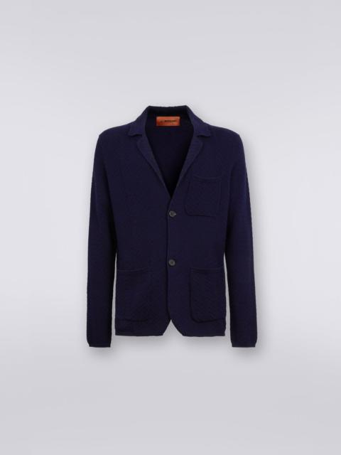Cotton and viscose knit blazer