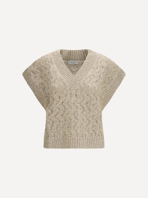 Silk blend sequined Vest