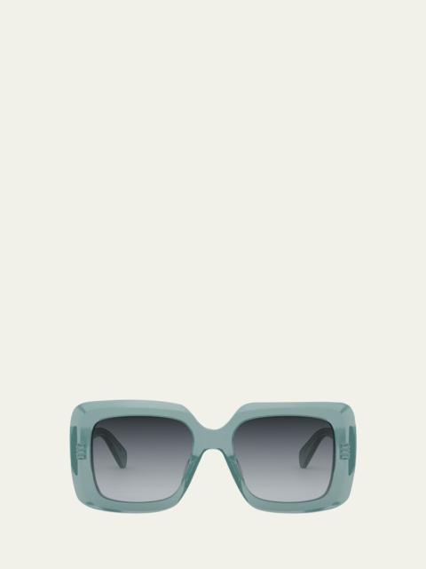 Bold 3 Dots Acetate Square Sunglasses
