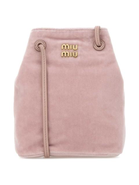 Pastel Pink Velvet Crossbody Bag