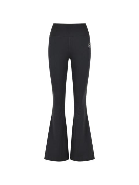contrasting logo flared trousers