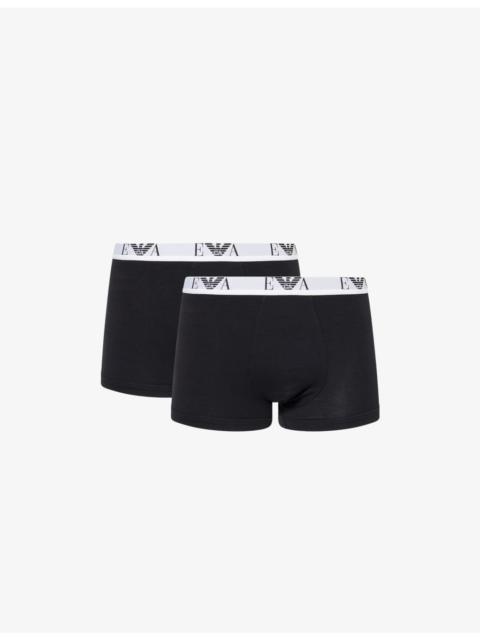 Branded-Waistband Pack Of Three Cotton-Jersey Boxer Briefs
