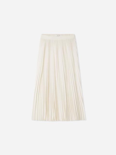 Pleated Elastic Waist Skirt in Stretch Crepe