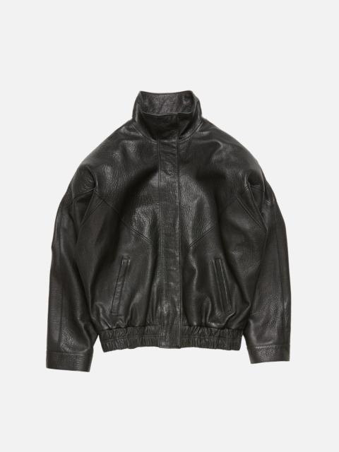 Leather logo jacket - Black