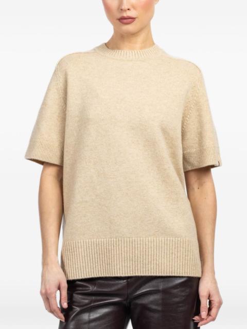 short-sleeve ribbed sweater