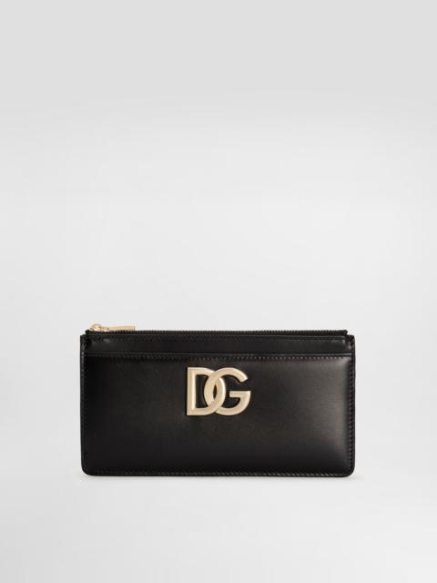 Large calfskin card holder with DG logo