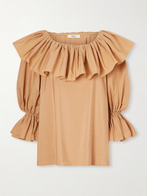 Ruffled Cotton-poplin Top