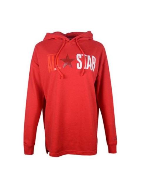 (WMNS) Converse All Star Printed Hoodie 'Red' 10017310-A04