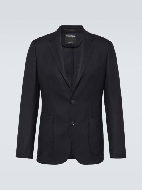 Single-breasted wool blazer