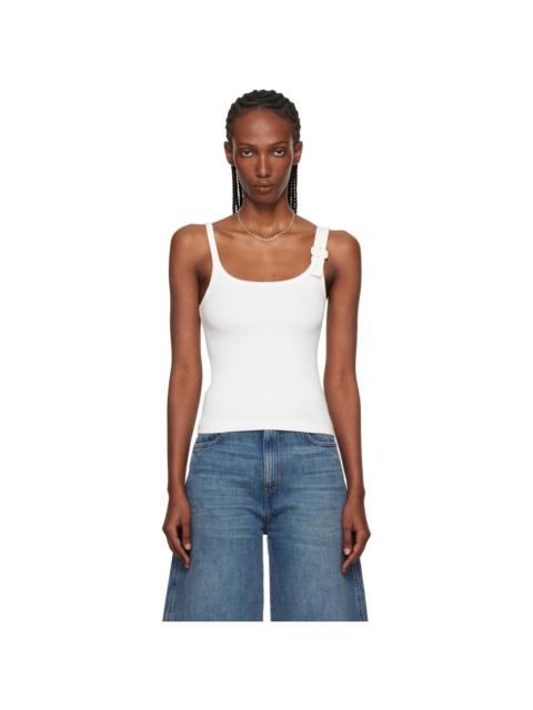 White Buckle 90's Rib Tank Top