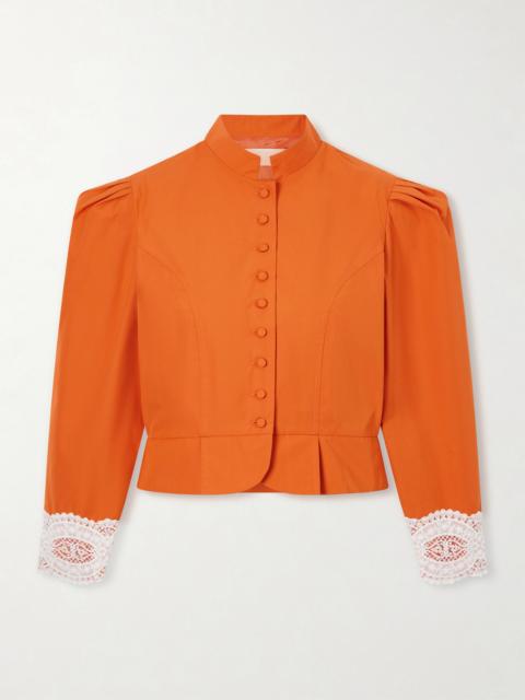 Amoako Lace-trimmed Cotton Poplin Jacket