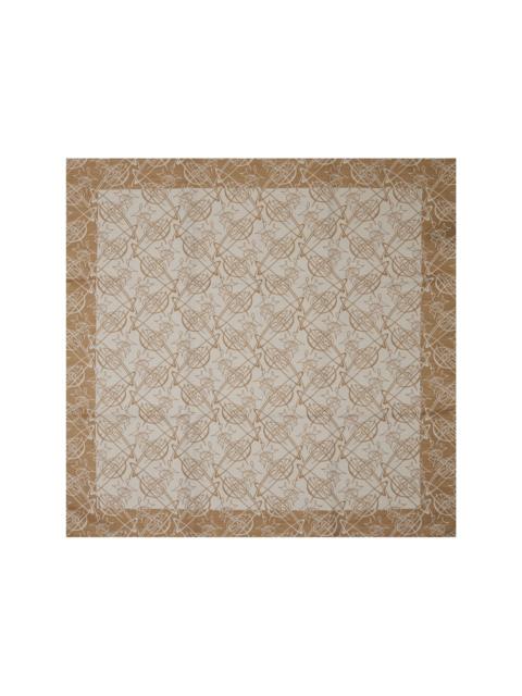 Beige Graffiti Orb Scarf