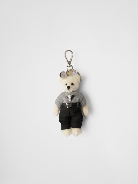 Teddy bag charm with metal ring