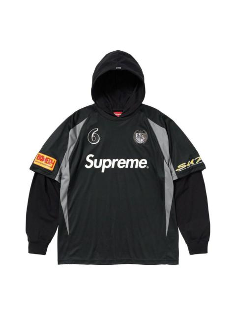 Supreme Hooded Soccer Jersey 'Black White' SUP-FW23-026