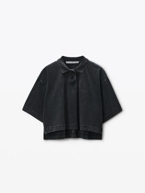 Black Logo Cropped Jersey Tee