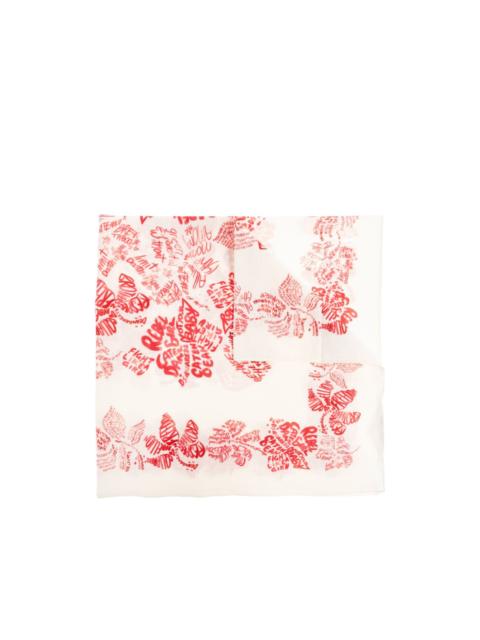 lettering-print scarf