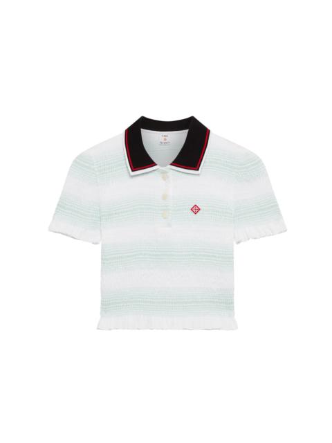 Stripe Shirred Polo Shirt | Casablanca Paris