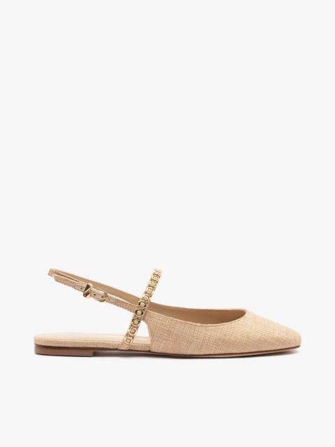Georgina Milanina Ballet Flat In Beige Raffia
