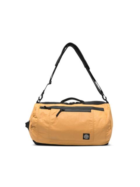 zip-fastening front-pocket duffle bag