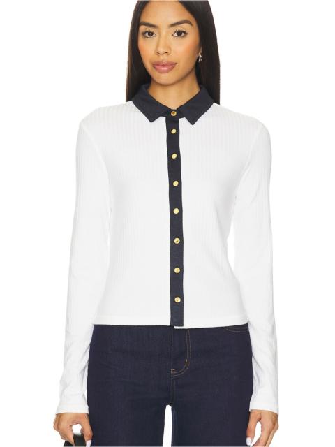 The Knit Contrast Long Sleeve Polo