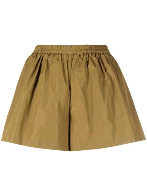 pleated flared shorts