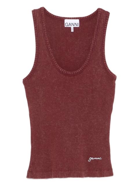 ribbed scoop-neck tank top