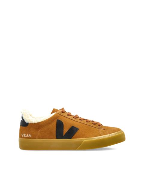 suede leather V-logo sneakers