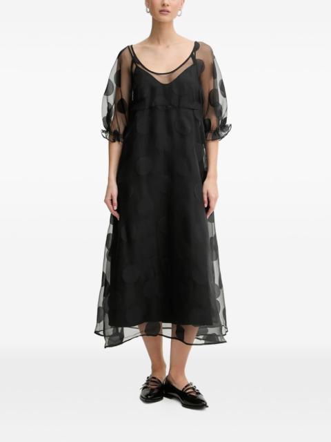 polka-dot midi dress