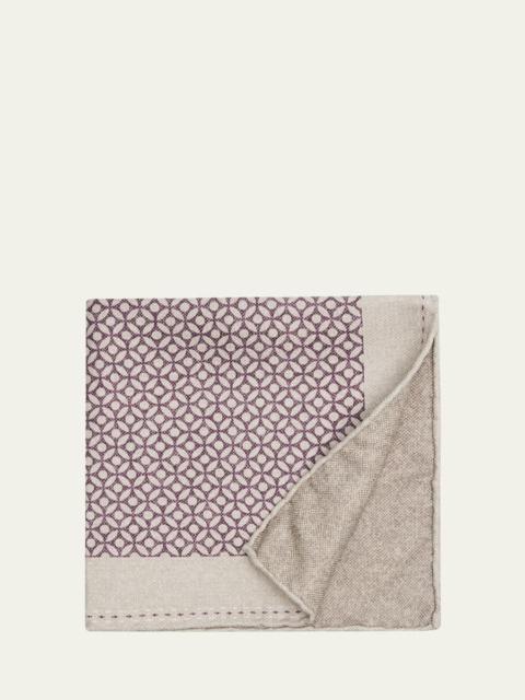 Men's Geometric-Print Silk Pocket Square