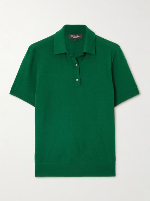 Sottile wool, silk and cashmere-blend polo shirt Sage green