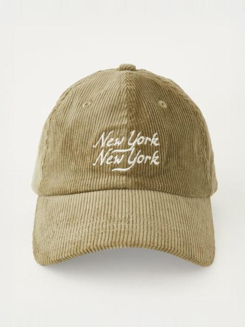 CORDUROY SCRIPT NY NY CAP - OLIVE