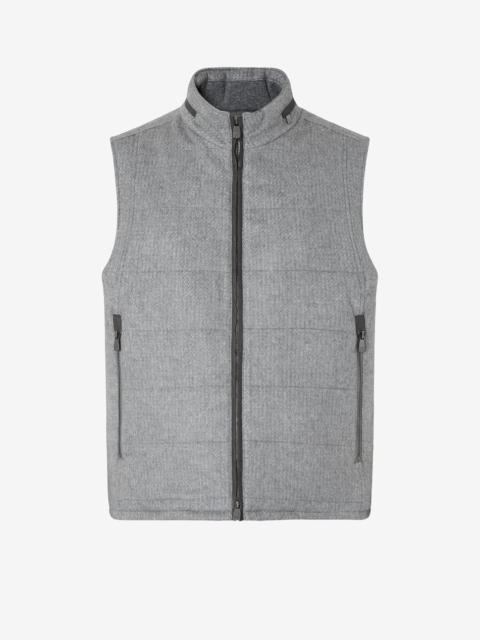 Grey micropatterned silk and cashmere waistcoat