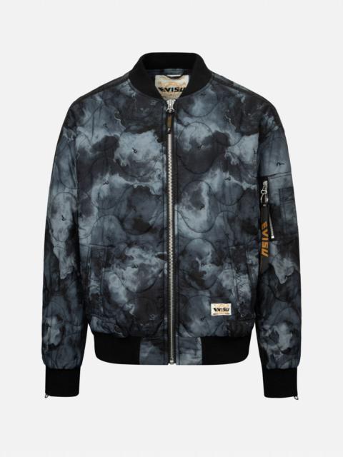 ALLOVER SEAGULL EMBROIDERY TIE-DYE LOOSE FIT PADDED BOMBER JACKET