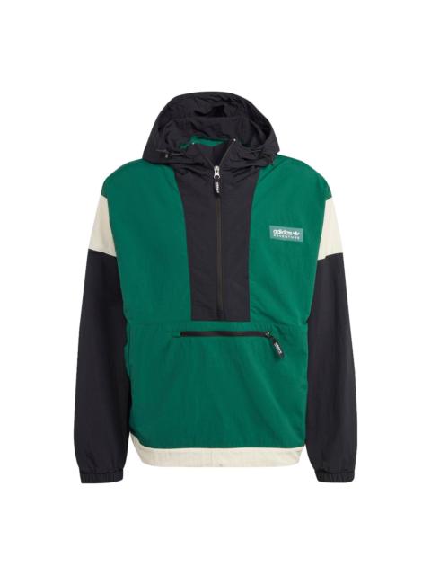 adidas originals Adventure Premium Windbreaker 'Dark Green Black' IC5640