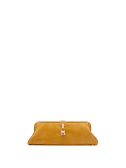Paola Clutch in Golden Birch Suede