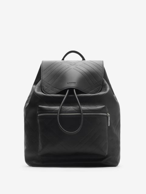 Embossed Check Backpack